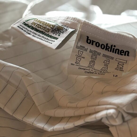 Brooklinen Queen Classic Cotton Percale Duvet Set in Smoke Stripe! - Picture 1 of 4